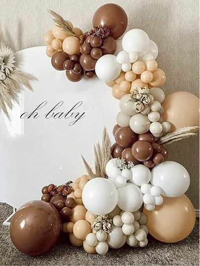 113pcs Brown Coffee Beige Balloon Garland Arch Kit Baby Shower Boy Girl Kids Birthday Decorations Balloons Wedding Kids Baptism Party Decor Communion