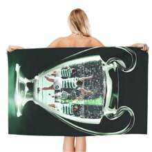 GEL HUT MUN Celtic Football Club bedrucktes, schnelltrocknende Mikrofaser Strandtuch - leicht, sehr saugfähig, lebendiges Grün und Weiß Design, ideal für Schwimmen, Fitness, Yoga, Camping, Reisen und als Geschenk - A - Übersicht 2