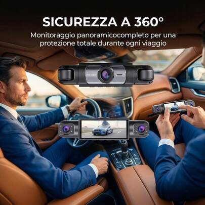كاميرا السيارة الرقمية 1080P بزاوية رؤية 360 درجة، زاوية عرض 170 درجة، رؤية ليلية، مدمجة، مراقبة انتظار 24 ساعة، تسجيل حلقي، مستشعر G