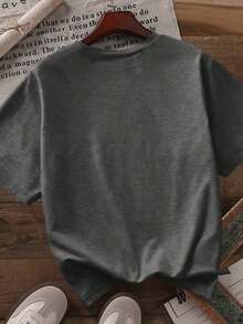 Plus Size T-Shirt For Halloween, Plus Size Graphic Streetwear T-Shirt, Casual Summer Top, Holiday Vibes - 深灰色 - 查看 3