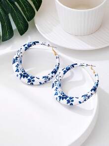 1 Pair Colorful Hoop Earrings For Women - Multicolor - View 9