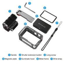 For Osmo Action 6 PULUZ Metal Camera Cage Expansion Adapter With Handle Grip (Titanium) - View 11