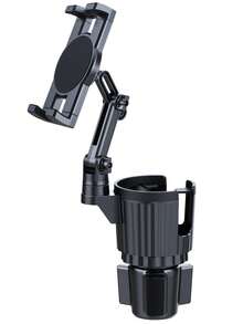 Giá đỡ cốc kiêm giá đỡ điện thoại/máy tính bảng đa năng 2 trong 1 cho ô tô, có tay đỡ kéo dài - Đế xoay 360°, phù hợp với điện thoại/máy tính bảng từ 4-12.9 inch, thích hợp cho ô tô, xe golf, phòng tập gym - Chất liệu polycarbonate bền chắc, giá đỡ máy tính bảng. - màu đen - Xem 10