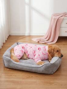 Dog Summer Shedding Hair Control Pajamas - Breathable High Stretch Full Coverage Pet Rompers, Summer Anti Licking & Bug Protective Jumpsuit For Medium Large Dogs, All Over Printing Dog Clothes - Cute Bow And Cherry Pattern - Multicolor - View 6