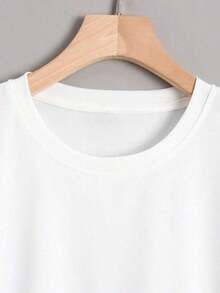 Men's Cotton T-Shirt, Inspired By Y2K Aesthetics, Features A Print With The Phrase "I'm A Shining Star". Made From Soft And Comfortable Cotton, It Has A Relaxed, Stylish Silhouette. - 白色 - 查看 3