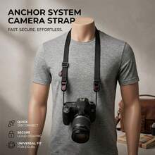 1pc Letter Patched Acrylic Camera Shoulder Strap - Black - View 12