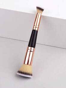 SEPROFE 1pc Dual-Ended Makeup Brush, Versatile 2-In-1 Foundation And Concealer Brush, Ultra-Soft Fibers Contour Face, Suitable For Foundation And Concealer, Premium Quality Wooden Handle - Brown - View 8