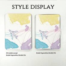Kindle 阅读器保护套，简约旅行地图图案，双面印刷，兼容 Kindle Paperwhite 5/6/7 代、10/11/12 代、Kindle (Colorsoft) 10/11/12 代及其他热门型号，Kindle 保护套/Kindle 配件 - 彩色 - 查看 7