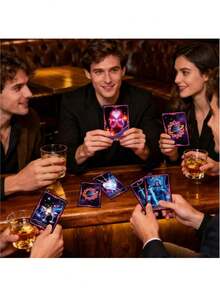 Elemento esencial para fiestas de alta calidad, juego interactivo inspirado en el tarot, 50 cartas clásicas de alta calidad, interacción de fiesta con estilo de tarot - Multicolor - Ver 1