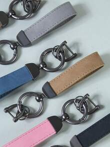 1pc Creative Minimalist Faux Fur Car Key Chain Keyring, Unisex Couple Accessory - Multicolor - View 7