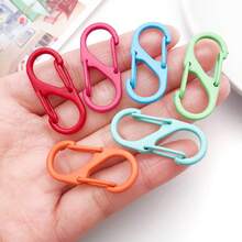 10pcs Colorful S Carabiner Clips Spring Loaded Quick Hook Keychain Backpack Bag Charm DIY Craft Accessories 14x33mm - Buckle - View 3