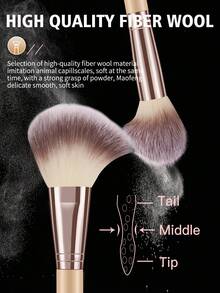 44件套化妆工具套装，包括：30支化妆刷套装+1个发带+4个迷你气垫粉扑+3个三角粉扑+3个化妆海绵+1个化妆刷清洁工具+2个手碗挂绳，一应俱全，新手友好 | 方便旅行携带，送礼佳品 | 新手/女性的完美之选 - 彩色 - 查看 3