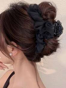 Elegant Chiffon Bow Hair Clip, Suitable For Daily Wear (Affordable Price, Made With Standard Materials. Due To Craftsmanship, Some Hair Clips May Have Adhesive Residue, Can Be Manually Cleaned). Elegant Hair Accessory, Elegant Hair Clip. Summer Outfits Claw Clips - Multicolor - View 5