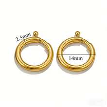 1/2 piezas Anillo de resorte redondo de acero inoxidable 304, hebilla de anillo con resorte chapada en oro con pasador de bola para hacer collares, pulseras y joyería DIY, hipoalergénico y resistente a la decoloración - Hebilla 1 - Ver 10