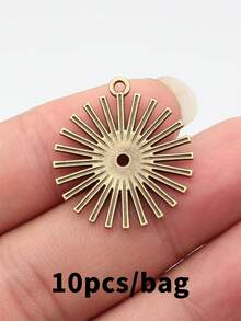 10个29x26毫米圆形几何太阳形状吊坠，适用于DIY珠宝制作，如项链、钥匙扣、手机链、手链等，手工工艺品制作配件 - 太陽 - 查看 11