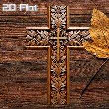 1pc, 2D Flat, Rustic Wooden Cross, Church Style Wall Decoration, Church Pendants, (8*12 Inches/20*30cm) Wall Hanging Cross, A Good Choice For Home Wall Decoration, 2D Flat - 1PC - View 6