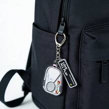 1个可爱羽毛球拍钥匙扣，可挂在背包、手机、钥匙或钱包上。亚克力材质，有白色和粉色可选。亚克力钥匙扣 - 彩色 - 查看 9