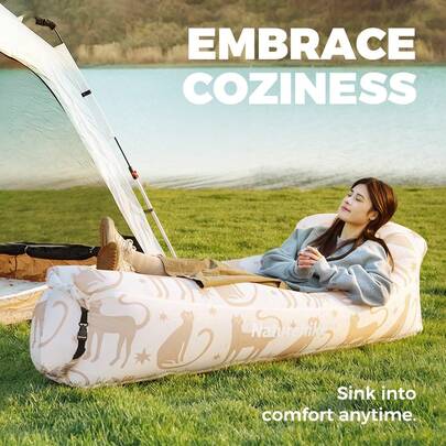 Naturehike 1 chiếc ghế sofa hơi hai lớp, kiểu dáng thoải mái, dễ mang theo khi cắm trại ngoài trời.