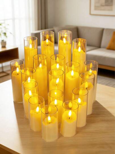 12pcs/Set LED Bullet Candle Lights, Romantic Birthday Proposal Decor, Creative Candlelight Atmosphere Lighting, Multi-Scene Decoration