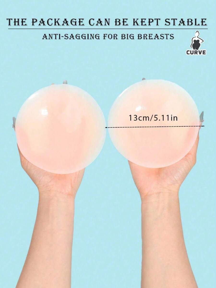 Protetores de mamilo de silicone para mulheres plus size em vários tamanhos, invisíveis e sem costura, ideais para o verão. Não caem quando molhados ou suados. Adesivos reutilizáveis, perfeitos para usar com biquíni, vestido de noiva, roupa de descanso e acessórios para sutiã esportivo. - Multicolorido - Ver 1