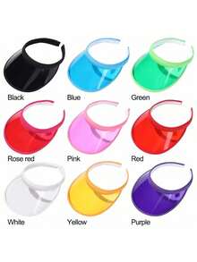 1 chiếc mũ chống nắng PVC trong suốt dành cho nữ, chống tia UV, chắn gió, thích hợp cho phụ nữ và bé gái khi đạp xe. - nhiều màu - Xem 2