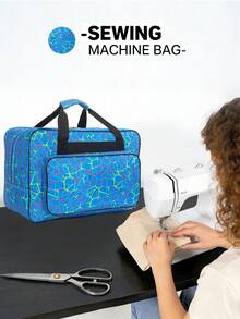 Sewing Machine Carrying Case - Multi-Pocket Storage Bag With Adjustable Shoulder Strap, Fits Most 15-18 Inch Machines, Water-Resistant Oxford Fabric - Multicolor - View 17