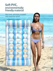 1pc Thick Inflatable Water Leisure Chair, Inflatable Water Floating Bed, Inflatable Swimming Pool, Suitable For Summer Outdoor Swimming Parties, Team Building Activities And Outings - Colored Floating Buoys - View 4