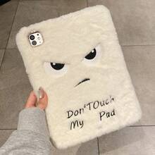 Plush Angry Eyes Cartoon Cute Protective Case Compatible With Apple Protective Case, Pro11 Pencil Slot Protective Shell, Air5/6 Generation Tablet Case, 10.2/10.5 Inch Soft Shell For Xiaomi//// Tablet - White - View 6