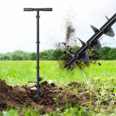 Handbohrer Erdbohrer Erdlochbohrer Pflanzbohrer Ø100mm, Handerdbohrer für Garten, Pflanzen & Pfahlbau