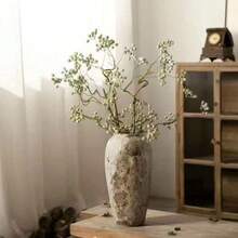 Jarrón de cerámica de estilo chino nuevo de Jingdezhen, Wabi-Sabi, decoración de jarrón de cerámica rústica y envejecida para la entrada, el gabinete de TV - Jarrón de porcelana - Ver 4