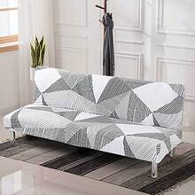 Funda de futón Estampada elástica para sofá Cama Funda de sofá Cama sin Brazos Protector de Muebles sin Brazos con Parte Inferior elástica para Muebles de Sala de Estar y Dormitorio Raya - 04 - Ver 6