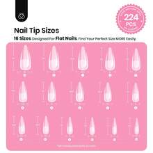 Kit de puntas de uñas Beetles Tipex Lite Pre-Built Apex, Stiletto Medium, con pegamento de uñas Tipex, Kit de uñas de gel todo en uno - Kit de uñas Stiletto Long 224 piezas (Tipex Nail Kit) - Ver 3