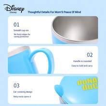 Disney Children's Water Cup, Household Toddler Anti-Drop Milk Cup, Preschool Stainless Steel Cup With Scale - Multicolor - View 5