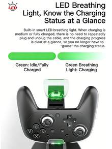 N-Switch2 PRO 控制器飞机充电器，NS2PRO 游戏手柄双充电底座带绿色指示灯 - 查看 9