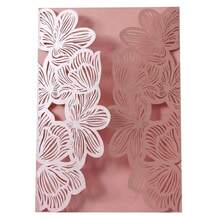 5/10张镂空白色激光切割玫瑰贺卡，欧式浪漫婚礼邀请卡，创意激光切割设计，美式节日庆典邀请卡 - 玫瑰賀卡 - 查看 14