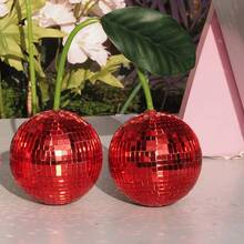 Cherry Disco Ball Wall & Home Decor, Hanging Cherry Disco Ball, Pink Fruit Disco Decoration, Suitable For Birthday, Graduation, Christmas, Halloween, Wedding, Party, Club, Stage, Bar And Other Occasions - 迪斯科櫻桃 - 查看 6