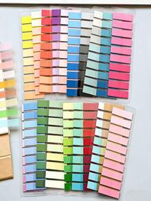200/400 piezas Pestañas de índice de página, marcadores reutilizables semitransparentes de colores, etiquetas de índice de cinta elegante, pestañas de índice adhesivas transparentes de PET de colores vintage - Unitalla - Ver 7