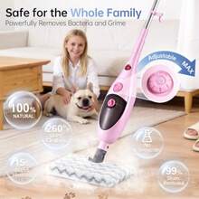 Steam Mops for Floor Cleaning Steam mop for Hardwood Floors with Adjustable Steam and Double-Sided Pads Floor Steamer for Laminate Floor Tiles Grout Furniture 400ML Tank - Ver 3