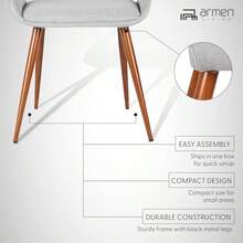 Fabric Dining Chair in Gray - Tejido Gris - Ver 5