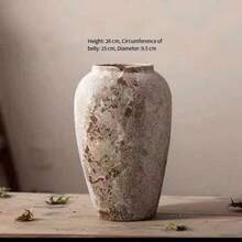 Jarrón de cerámica de estilo chino nuevo de Jingdezhen, Wabi-Sabi, decoración de jarrón de cerámica rústica y envejecida para la entrada, el gabinete de TV - Jarrón de porcelana - Ver 9