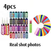 Bộ 1/2/4/6 chiếc bao bọc que kem, vỏ bảo vệ que kem, giá đỡ que kem bằng neoprene in hình giúp tránh bị tê cóng tay, dùng để bọc que kem, kem que, kem tươi. - Xem 8