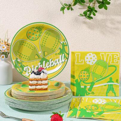 7/9 Inch Disposable Paper Plates, Napkins, Picnic Party Supplies Set, Suitable For Gender Reveal, Celebrations, Birthdays, Weddings, Bachelorette Parties, Family Gatherings, Picnics