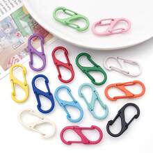 10pcs Colorful S Carabiner Clips Spring Loaded Quick Hook Keychain Backpack Bag Charm DIY Craft Accessories 14x33mm - Buckle - View 5