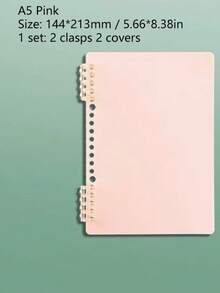 A5 20-Ring Removable Loose-Leaf Notebook Cover, Minimalist Slim Design Suitable For A5 Notebook Inserts, Student Use - A5 - View 3