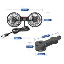 360° Rotating Dual-Head Car Backseat Fan, 3-Speed Adjustment, USB Powered Car Cooling Fan, Suitable For Cars, Trucks, USB Powered High-Strength Cooling Fan For Backseat - Dual-head Fan - View 10