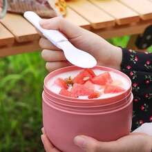 可重复使用的燕麦酸奶杯，轻便保温燕麦杯，持久保冷加热，便携式早餐小工具，微波炉适用 - 彩色 - 查看 5