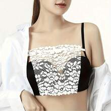 1/3pcs Set Elegant Floral Anti-Glare Chest Pads, Fashionable Comfortable Fitted Enhancing Lace Knit Chest Pads, Anti-Peeping Anti-Sheer Chest Stickers, Washable Delicate Lace Trim, Suitable For Back To School, Wedding, Birthday Gifts, Random Colors - Multicolor - View 4