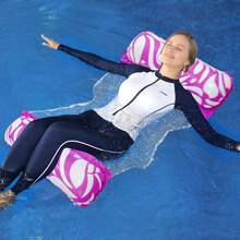 1pc Patterned Inflatable Double Hammock, Made Of PVC Material, Foldable Pool Float Lounge Chair, Comfortable Inflatable Water Hammock, Best Choice For Adult Swimming And Relaxation - Multicolor - View 8