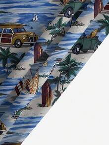 Short d'été pour hommes, maillots de bain hawaïens monocouches sans doublure, shorts de plage décontractés à taille élastique et cordon de serrage avec imprimé 3D vintage numérique de cocotiers pour les vacances et l'extérieur - Multicolore - Voir 5