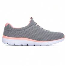 Skechers Women's Lightweight Casual Shoes, Breathable Mesh Shoes, Slip-On Casual Shoes For Seniors, SPORT Women's Athletic Shoes, Soft-Soled Walking Shoes 12980-GYPK - Grey/Pink - View 3